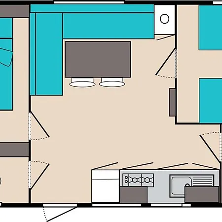 Mobil-home Confortable Avec Terrasse Pour 4 Personnes à - Api-1-52-291